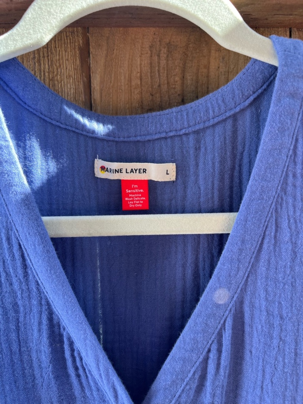 Marine Layer Periwinkle Button-Front Tiered Midi Dress - Picture 9 of 12